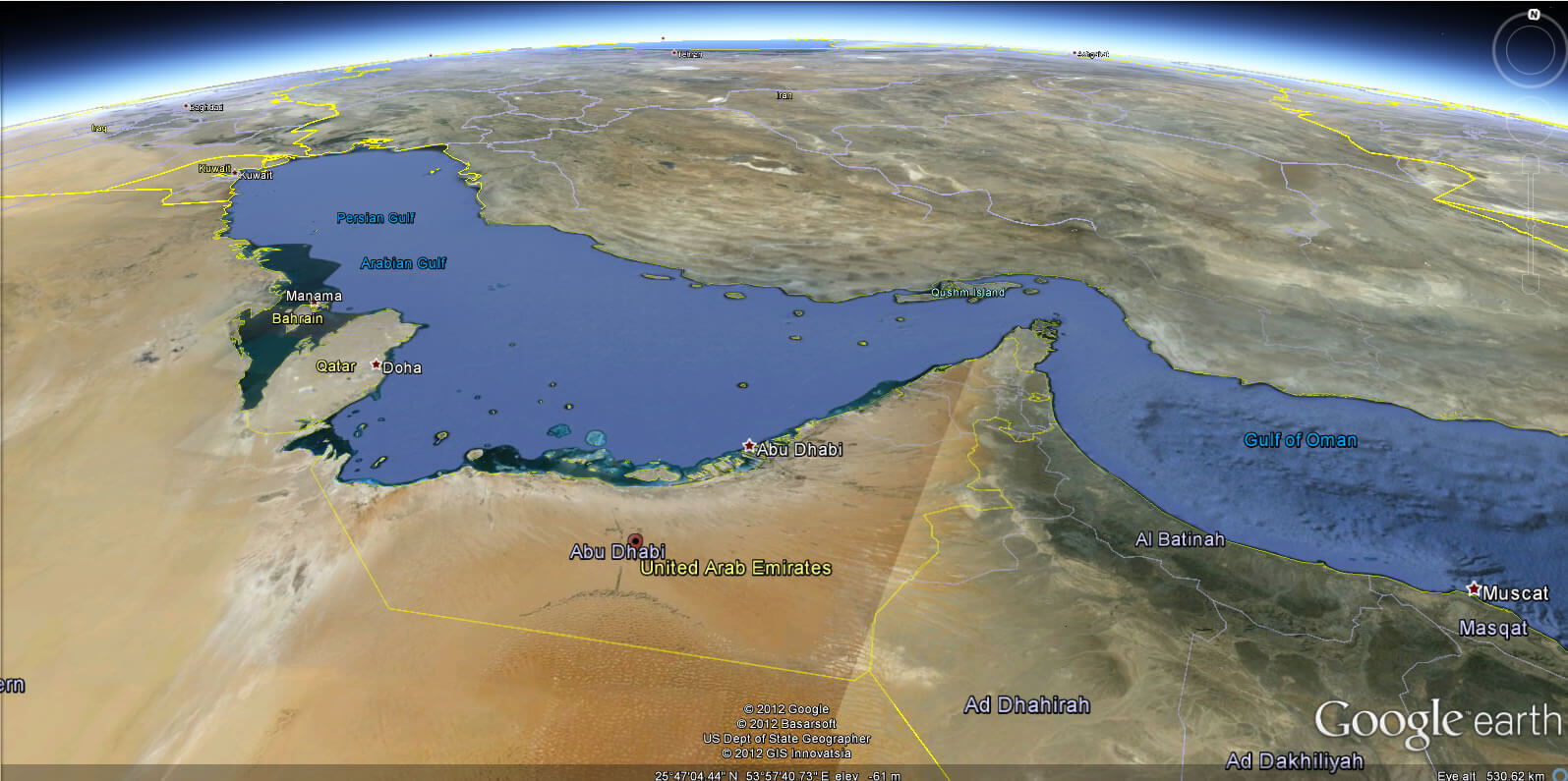 vereinigte arabische emirate erde karte
